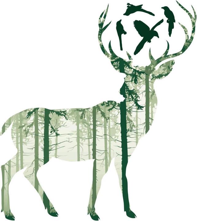 Image du produit Trenddeko Silhouette de cerf (36 x 40 cm)