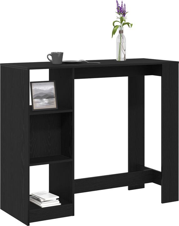 Produktbild VidaXL Bartisch mit Regal Schwarz Eiche 102,5x46x103,5 cm Hergestelltes Holz