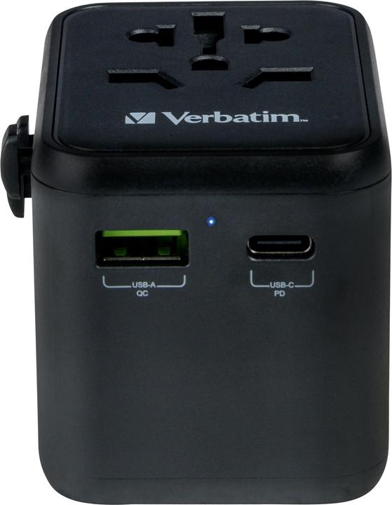 Produktbild Verbatim Universal Travel Adapter with 1 x USB-C PD 20W / 1 x USB-A QC 3.0