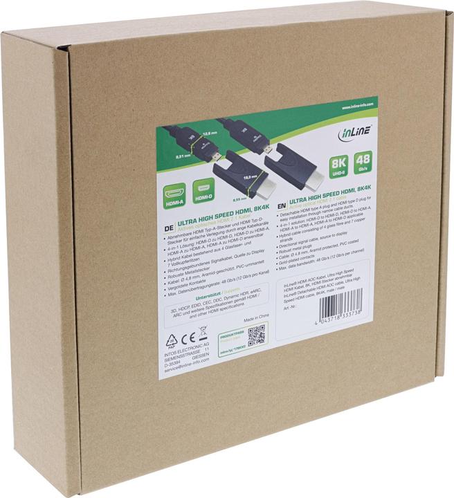 Produktbild InLine HDMI AOC Kabel, Ultra High Speed HDMI Kabel, 8K4K, schwarz, 10m (40 m, HDMI)