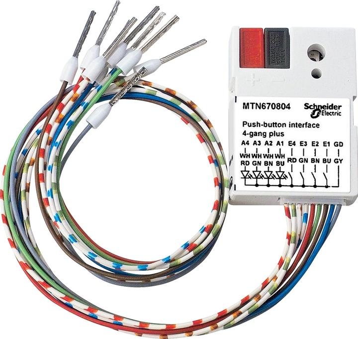 Actual product image Schneider Push-button interface 4-gang plus, polar white MTN670804