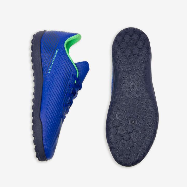 Actual product image Kipsta Kids' football multispeed shoes TF with laces - 160 Turf blue (35)