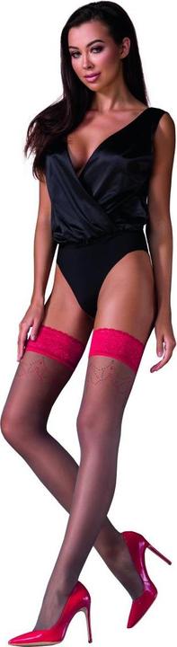 Immagine prodotto Passion calze autoreggenti ST120 argento/rosso - 5 (1, 2)