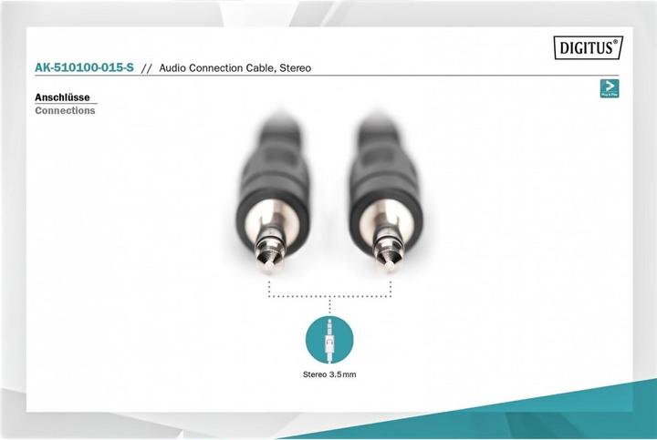 Immagine prodotto Digitus Presa da 3,5 mm - Presa da 3,5 mm (1.50 m, Connettore da 3,5 mm (AUX))