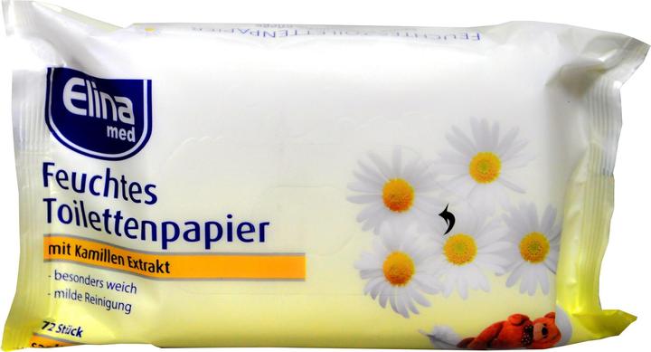 Produktbild Elina Toilettenpapier feucht 70er Kamille (72 x)