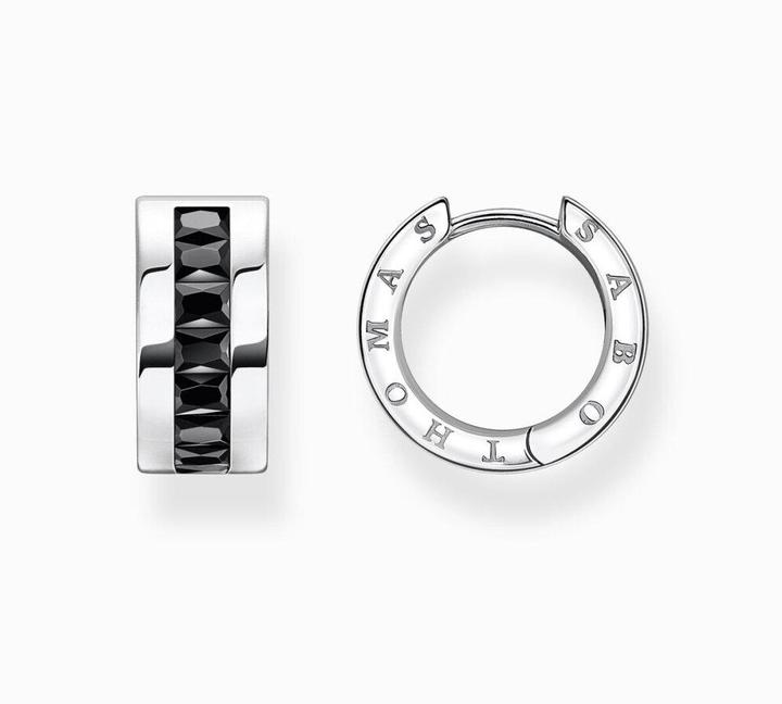 Actual product image Thomas Sabo Creoles black stones pavé silver (925 silver)