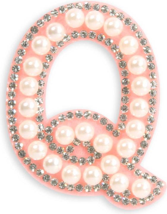 Actual product image PhoneLook Autocollant sticker pour téléphone/tablette/ordinateur brodé en 3D pearls rose Lettre Q