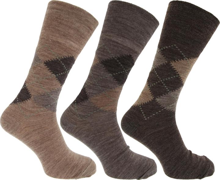 Universal Textiles Socken mit Rautenmuster nichteinschneidende Bündchen 3erPack (3er Pack, 39 - 45)