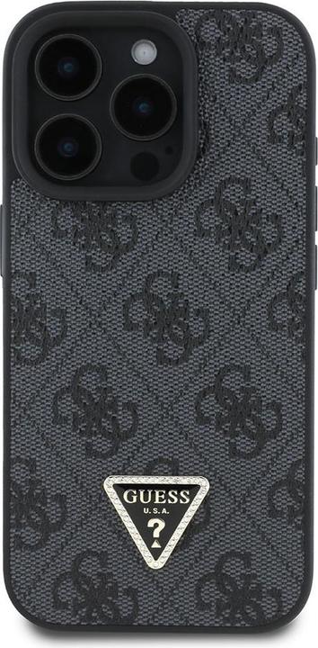Productafbeelding Guess GUHCP16LP4TDSCPK iPhone 16 Pro 6,3" czarny/zwart hardcase Leer Metalen Logo Strass Crossbody (Apple iPhone 16 Pro)