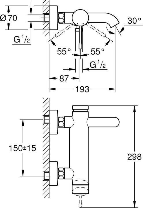 Produktbild Grohe Essence Einhand-Wannenbatterie