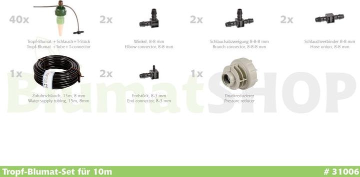 Immagine prodotto Blumat Set di tubi a goccia 10m (Set per l'irrigazione a goccia)