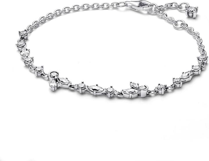 Pandora Funkelndes Herbarium Cluster Kettenarmband (18 cm, Sterling Silber 925)