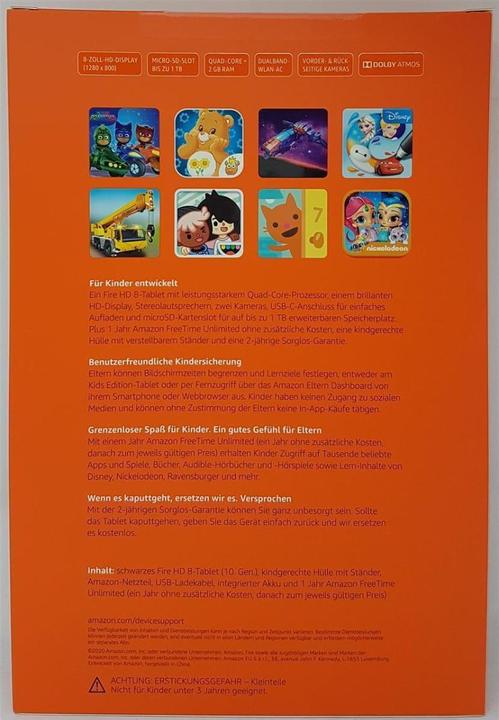 Image du produit Amazon Fire HD 8 Kids (2020), housse incluse (8", 32 Go, Bleu)