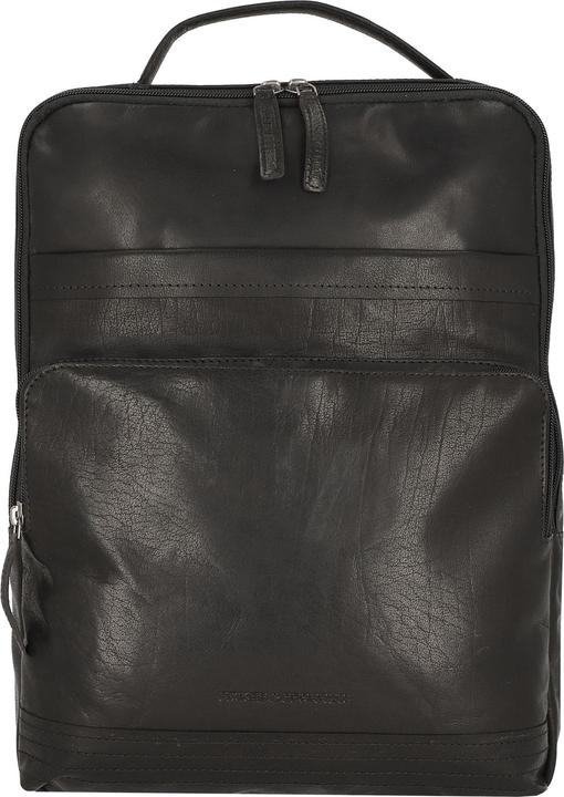 Spikes & Sparrow & Sparrow Authentic Leren Laptop Rugtas - 17 inch - Zwart (13 l)