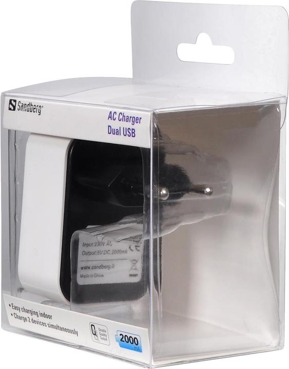 Produktbild Sandberg AC Charger Dual USB 2.4+1A EU
