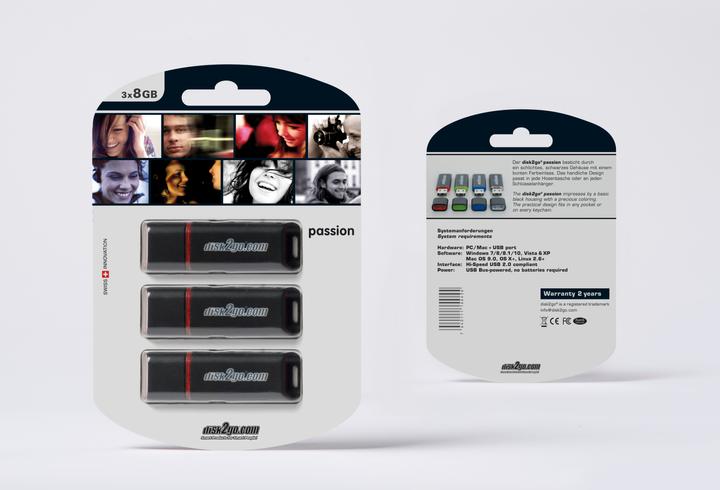 Produktbild Disk2go Passion 2.0 3-Pack (8 GB, USB-A)