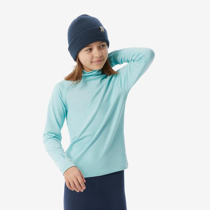 Actual product image Wedze Ski underwear functional shirt children high collar - BL 500 turquoise (3, 4)