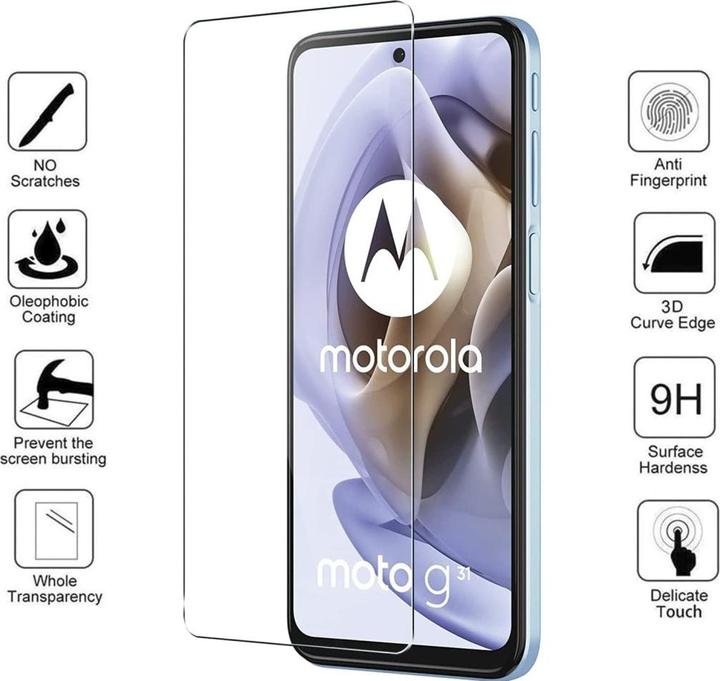 Actual product image Screenguard Motorola Moto G31 Protective Glass Film Case Friendly Design (1 Piece, Motorola Moto G31)