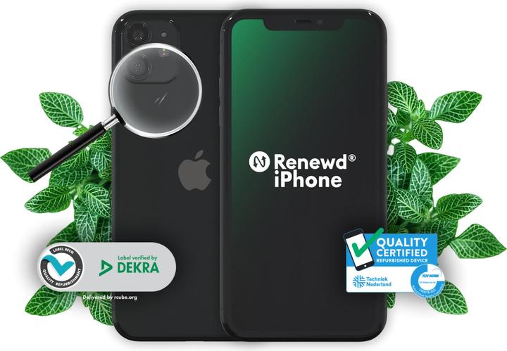 Image du produit Renewd iPhone 11 (64 Go, Noir, 6.10", 12 Mpx, Double SIM, A / Comme neuf)