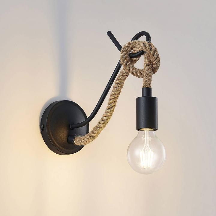 Immagine prodotto Lucande Lampada da parete Ropina con corda di canapa (E27)