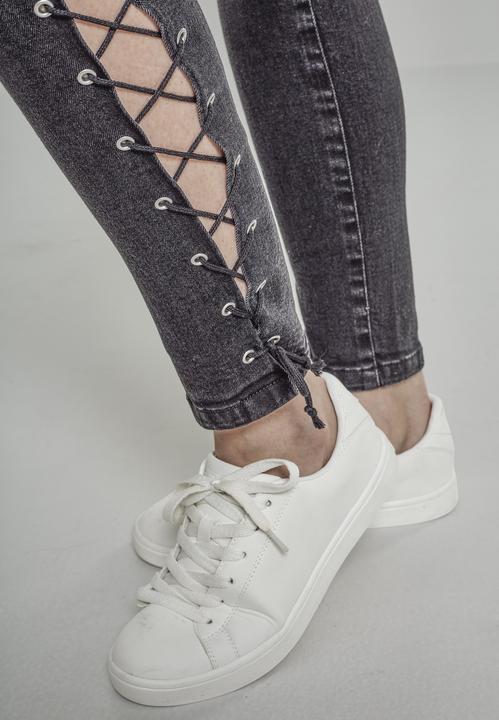 Produktbild Urban Classics Ladies Denim Lace Up Skinny Pants (30)