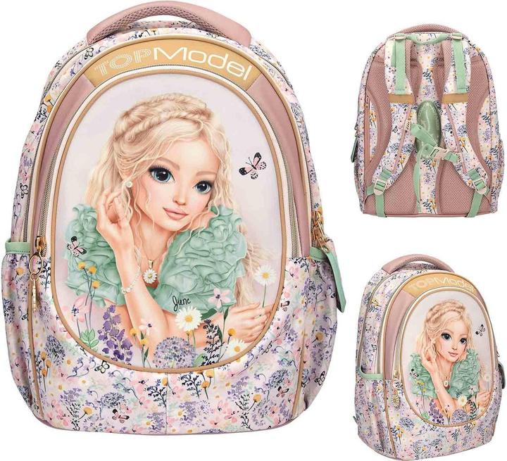Image du produit Top Model Topmodel - School Backpack SUMMER FEELING - Pastel Shades with Sage-Colored Details - 44x34x24 c... (19.60 l)