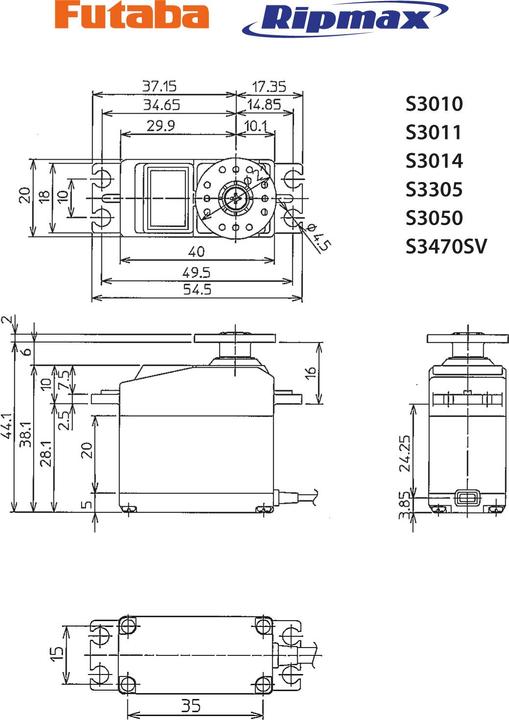Actual product image Futaba Servo S3470SV Digital S-Bus2 HV