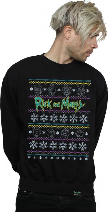 Actual product image Rick And Morty Mens Christmas Faces Sweatshirt (XXL)