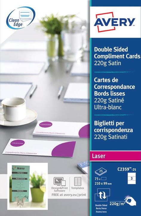 Actual product image Avery Quick & Clean Correspondence Cards (220 g/m²)