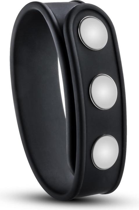 Actual product image Blush Novelties, Performance - Puria Silicone 3 Snap Classic Adjustable Cock Ring Strap - Rugged Sta (2 cm)