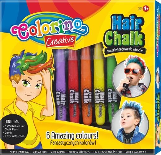 Colorino KREATIVE Haarmalstifte für Kinder JUNGEN 6 Farben, 36988PTR (Mehrfarbig, 36988 x)