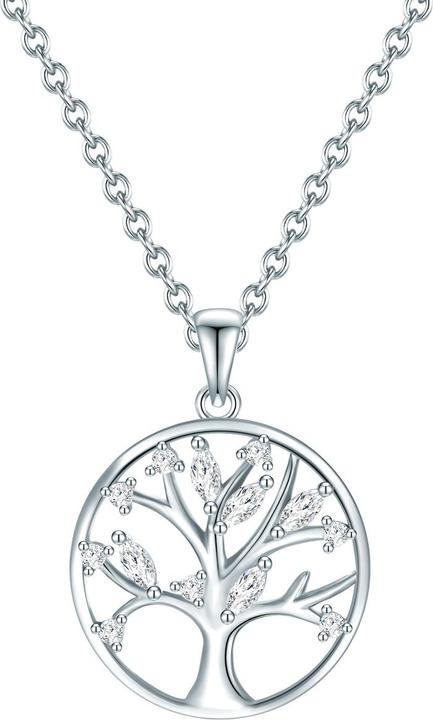 Rafaela Donata Damen Baum des Lebens Sterling Silber Zirkonia Silber 40,0 cm Basiskette + 5,0 cm Verlängerung - 337 (Sterling Silber, 40 - 45 cm)