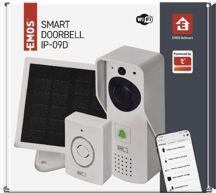 Immagine prodotto Emos Campanello video wireless GoSmart IP-09D con WiFi e pannello solare, alimentato a batteria (WiFi)