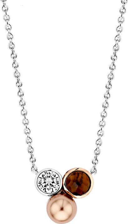 Immagine prodotto Ti Sento Milano Collana marrone con perle di conchiglia e zirconi bicolore 3909PR/42 (Argento 925, 48 cm)