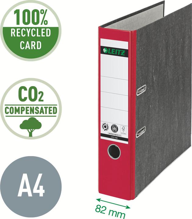 Actual product image Leitz STANDARD-ORDER A4 80MM With slots, for A4 format, cardboard (RC), back width 80mm. Pate (A4, 80 mm, 1 Piece)