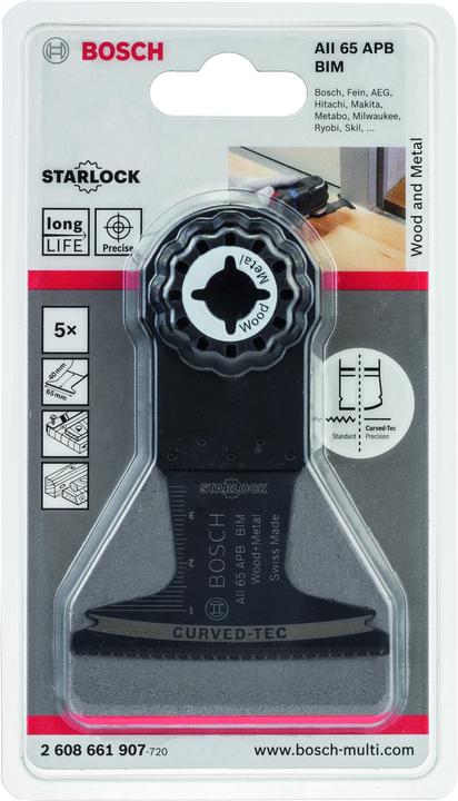 Produktbild Bosch Professional Zubehör BIM Tauchsägeblatt AII 65 APB, Wood and Metal, 40 x 65 mm, 5er-Pack