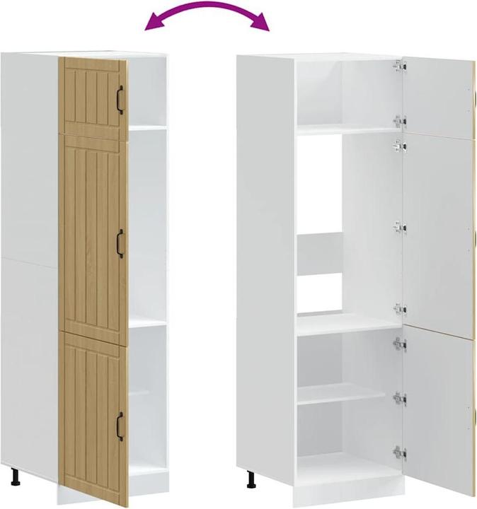 Image du produit VidaXL Armoire de cuisine Lucca Chêne Sonoma Matériau dérivé du bois armoire de cuisine haute (60 x 57 x 207 cm)