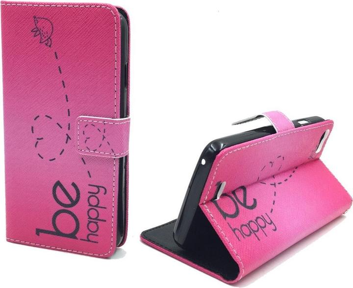 Produktbild König Design Schutz Hülle für Wiko Lenny Be Happy Pink Tasche Cover Case + 1 Panzer Schutz Glas Neu (Wiko Lenny)