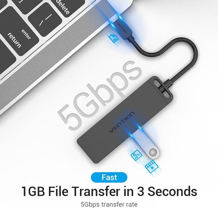Produktbild Vention 5-in-1 USB-C Hub (USB-C, 4 Ports)