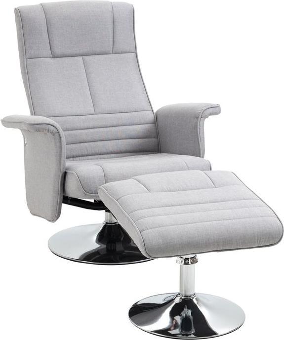 Swisshandel24 Massagesessel mit Fusshocker und Liegefunktion, Elektrischer Fernsehsessel mit Fernbedienung, Lieges