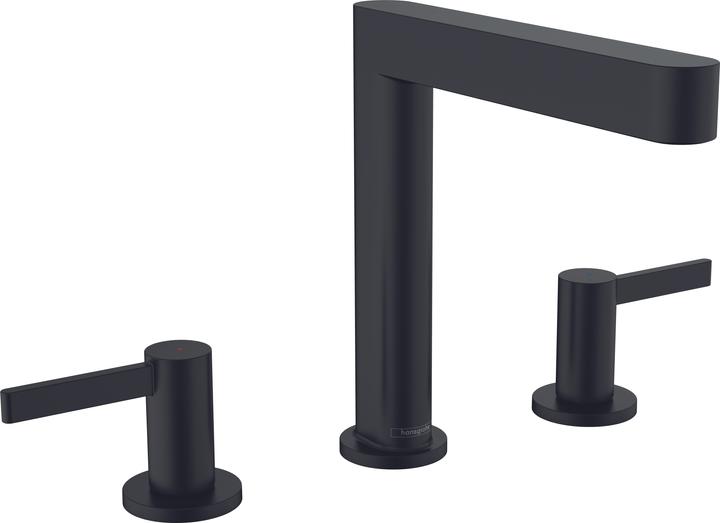 Produktbild hansgrohe HG 3-Loch-Waschtischarmatur FINORIS 160 m PO Ablaufgarnitur 1 1/4Zoll mattschwar