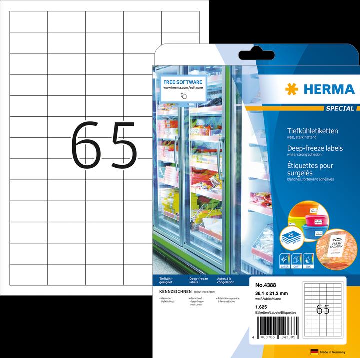 Actual product image HERMA Freezer labels A4