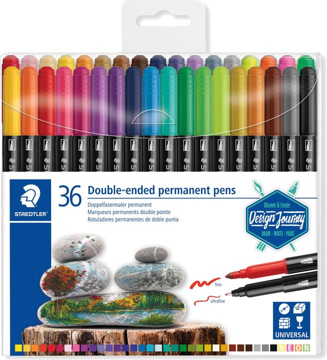 Staedtler Doppel-Fasermaler (Mehrfarbig, 36 x)