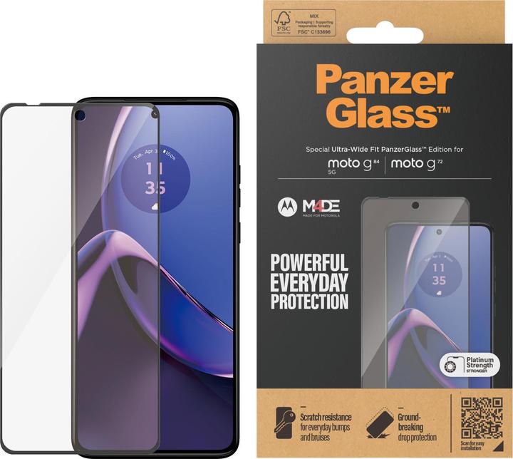 Produktbild PanzerGlass Ultra-Wide Fit (1 Stück, Motorola Moto G84, Motorola Moto G72)
