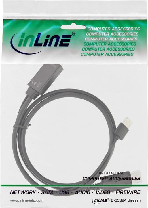 Produktbild InLine HDMI (Typ A) — DisplayPort| USB A (10 m, HDMI, DisplayPort)