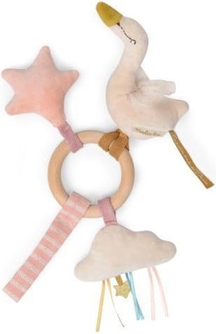 Actual product image Moulin Roty Wooden ring rattle swan, La Petite Ecole de Danse