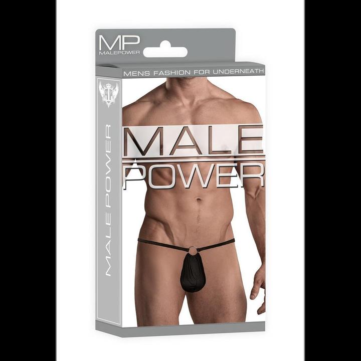 Actual product image Male Power G-String w/Front Ring - Black (One size)
