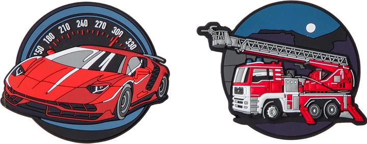 Schneiders Badges Supercar + FireTruck 2 Stück (Zusätzliche Polsterung)