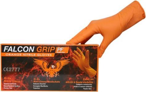 Actual product image Manser HWC 90 disposable nitrile gloves "FALCON GRIP" - orange - size XXL (XXL)
