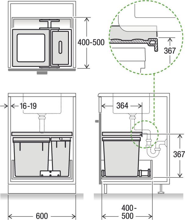 Produktbild Müllex Abfall-Einsatzsystem X-LINE X60 M7 Basic (35 l)